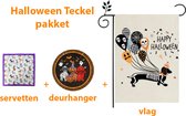 Teckel - Halloween teckel pakket - servetten - deurhanger - vlag - Halloween - hond - Halloween decoratie