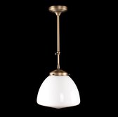 Art deco hanglamp Glasgow | Ø 25cm | opaal wit glas / brons | pendel kort verstelbaar | woonkamer / eettafel | gispen / retro / jaren 30