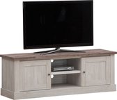 Emob- TV Meubel Tv-meubel Elayza , 2 deuren - 157cm - Wit; Grijs