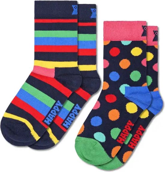 Happy Socks Kinder 2-Pack Stripe 2-3 Jaar