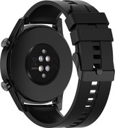 Cadorabo Silicone Bandje 22mm geschikt voor Samsung Galaxy Gear S3 / Gear 2 in ZWART - Armband Vervanging polsband geschikt voor Huawei Watch GT geschikt voor Watch 2 Pro geschikt voor Pepple Time en nog veel meer