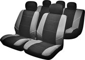 'Merton' zwart/grijze stoel- en hoofdsteunbekleding BY0802 - complete set universele bekleding met elastische zoom, geschikt voor zij-airbag en in de machine te wassen