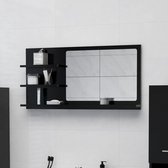 The Living Store Wandspiegel Spaanplaat en Acryl - 90 x 10.5 x 45 cm (B x D x H) - Zwart