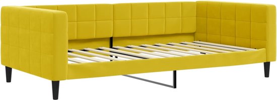vidaXL - Slaapbank - 100x200 - cm - fluweel - geel