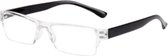 XYZ Eyewear Leesbril Zwart +1.00 - Dames - Heren - Leesbrillen - Trendy - Lees bril - Leesbril met sterkte - Voordeel - Randloos - Met sterkte +1.00