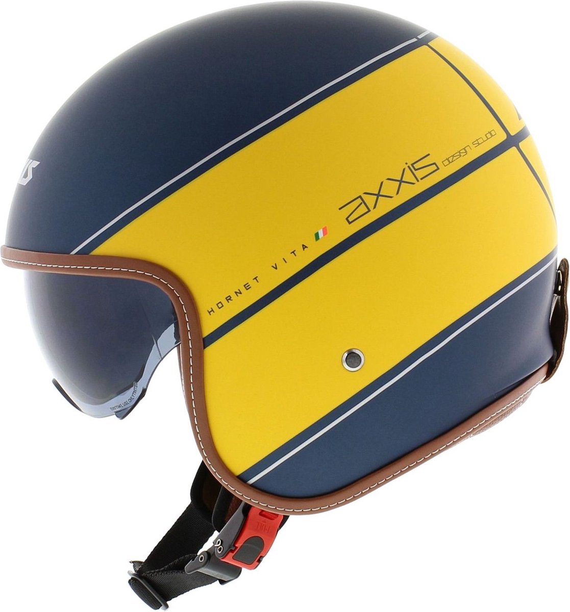 Axxis Hornet SV jet helm Vita mat geel blauw M - Motor / Brommer / Scooter / Vespa – foto 3
