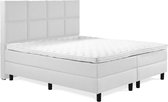 Boxspring Luxe 120x200 8 vlaks Wit Lederlook