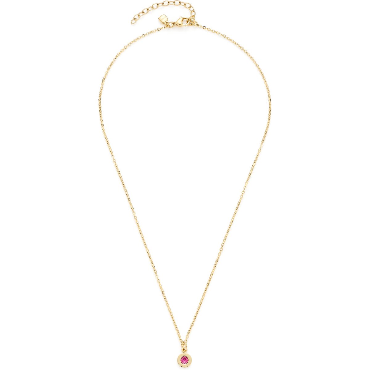 Leonardo Dames ketting edelstaal glas steen One Size Geel Goud, Roze 32023827