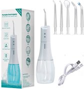 DAKANNA - Hydropulseur - Irrigateur Oral Portable - Tandsteen Verwijderaar Réservoir d'Eau 400 ml - Voyages et Maison - Dents Sensibles - 6 Buses