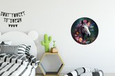 Muurstickers paard - Bloemen - Dieren - Behangsticker - Behangcirkel zelfklevend - Wandbekleding - Ronde muurdecoratie - ⌀ 30 cm - Muursticker cirkel - Plak stickers - Wall sticker