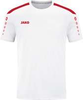 JAKO Shirt Power Korte Mouw Kind Wit-Rood Maat 140