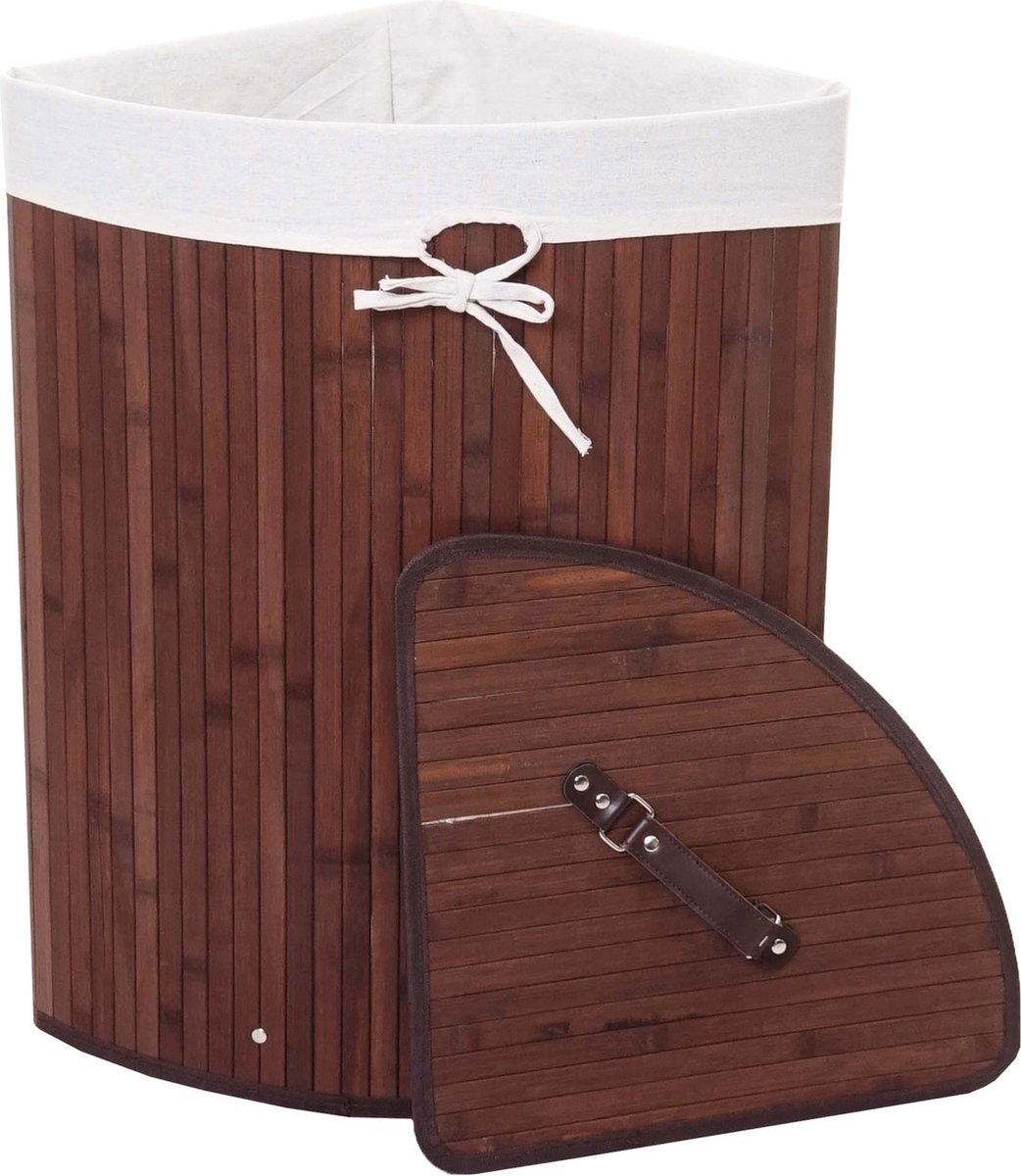 Goedkoopste Hoekwasmand MCW-C21, Wasbox wasmand, bamboe 61x48x35cm 50l ~ bruin