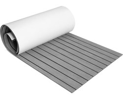 Decking Zelfklevende Bootmat - Decking Self Adhesive Boat Mat - Premium EVA Teak Foam Decking Mat-Teak Boten Vloerbedekking - Teak Vloerbedekking Vloer - Teakhouten Jachtvloeren Wasbaar -240x60x0.6cm-Lichtgrijs