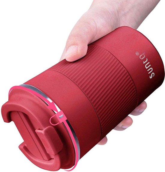 Koffiebeker To Go Thermo Van Roestvrij Staal 380 Ml Thermobeker Met Rubberen Manchet Dubbelwandig Geisoleerd Koffiemok Met Lekvrij Deksel Herbruikbaar Hemelsblauw