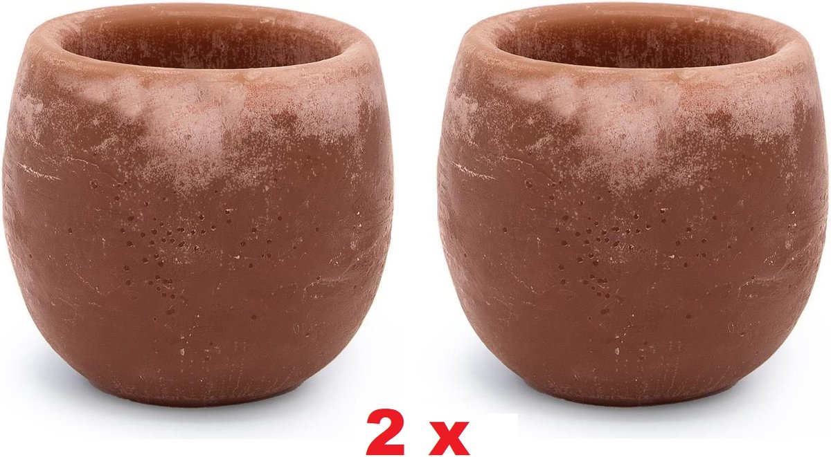 Set a 2 Aromabowl - Amber - 9 x 8 cm - Aroma Bowl - Bruin