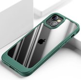 ShieldCase geschikt voor Apple iPhone 13 Mini hoesje TPU met rand - groen/transparant - Shockproof hoesje - Extra robuuste rand - Beschermhoesje - Shockproof Hardcase - Siliconen bumper