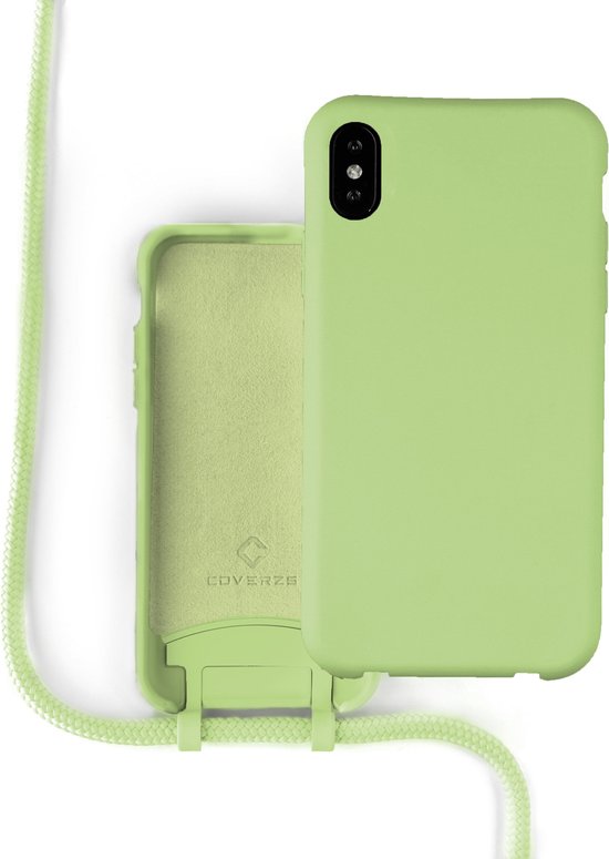Coque en silicone Coverzs avec cordon iPhone X / Xs - vert clair