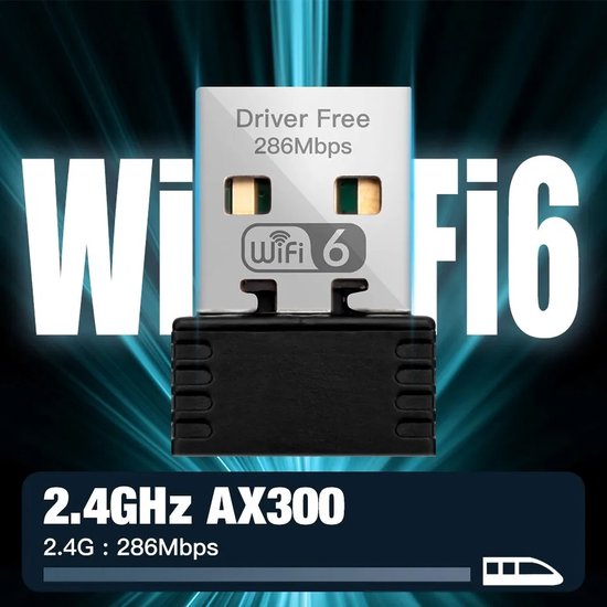Adaptateur WIFI 6 AX286, Mini Dongle USB 2.4GHz, réception de