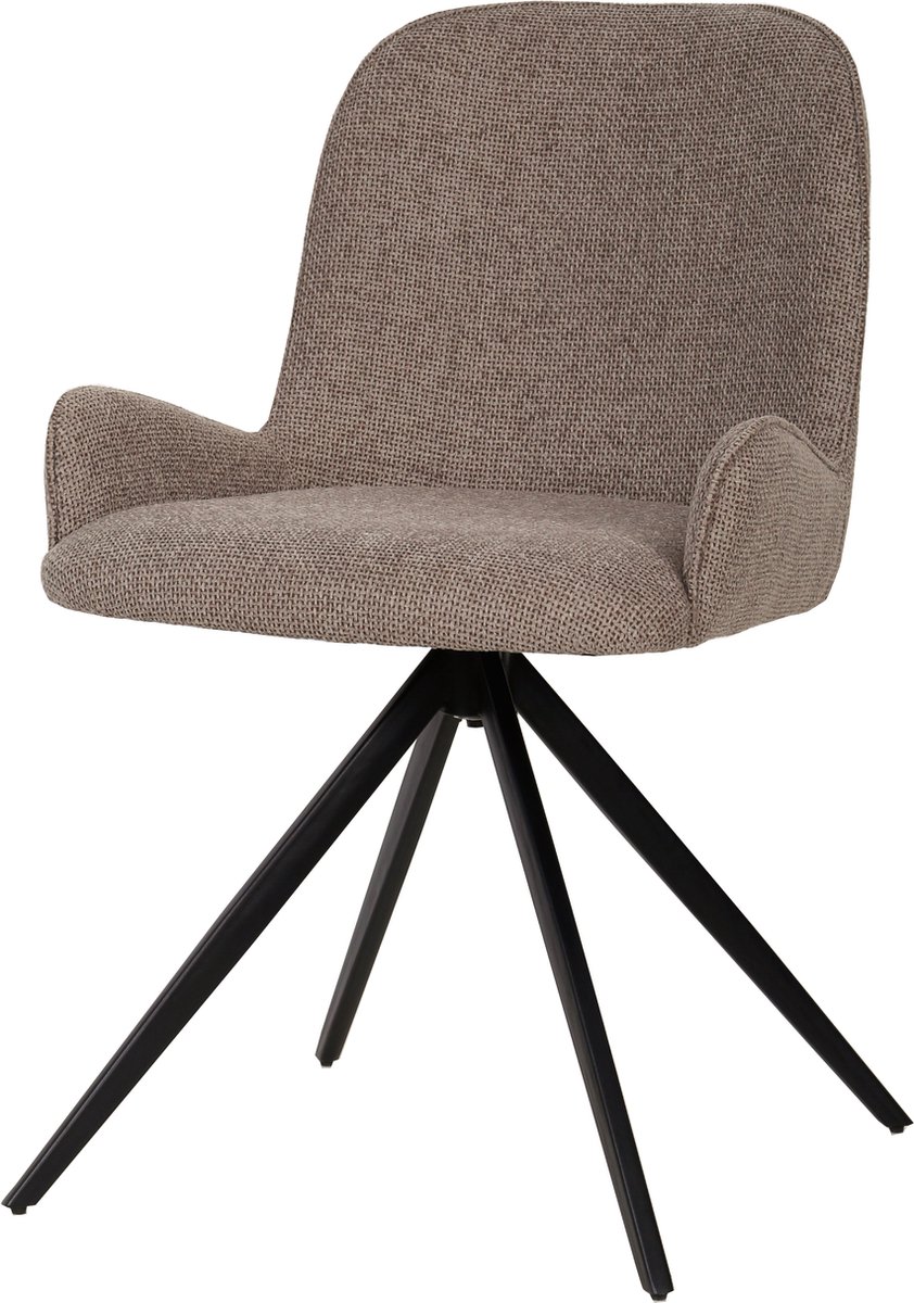 PTMD Eetkamerstoel Leander - Beige - 58x53x83cm