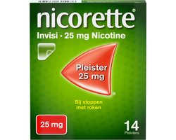 Nicorette Invisi Pleisters - 25mg - 1 x 14 stuks - nicotinevervanger - stoppen met roken