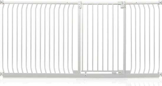 Safetots Hoog Klemhek Elite, Traphekje Zonder Boren, Klembevestging Tussen 89cm - 98cm, Mat Zwart, Extra Hoog 96.8cm, Babyhekje voor Trap, Gang en Deur, Klemhek Geschikt voor Baby en Peuter