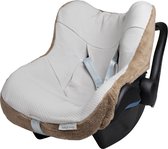 Baby's Only Baby autostoelhoes 0+ Cozy - Geschikt voor Maxi Cosi - Clay - Hoes voor de autostoel met teddystof - Geschikt voor 3- & 5-puntsgordel