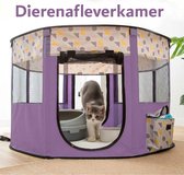 Dierentent - Play Pen - Pet Cage - Tent - Cage - Voor Honden en Katten - Breathable - Paars