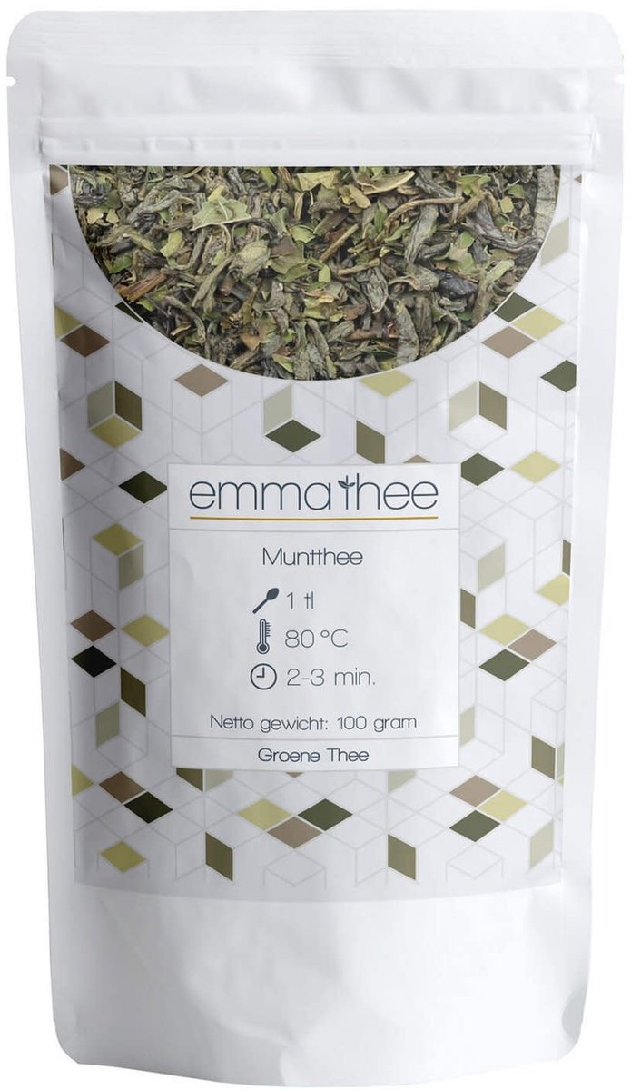 Groene Thee Pepermunt 100 Gram - Losse Thee - Puur & Natuurlijk - Fris & Verkwikkend