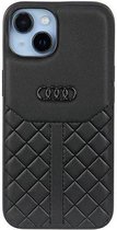 Audi Genuine Leather Back Case - Geschikt voor Apple iPhone 13 (6.1") - Zwart