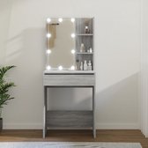 The Living Store Kaptafel Hollywood - Grijs Sonoma Eiken - 60x40x140 cm - LED Verlichting - Duurzaam Hout