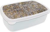 Broodtrommel Wit - Lunchbox - Brooddoos - Mondriaan - Kunst - Oude meesters - 18x12x6 cm - Volwassenen