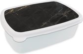 Boîte à pain Wit - Lunch box - Boîte à pain - Marbre - Zwart - Goud - Chic - Aspect marbre - Design - 18x12x6 cm - Adultes