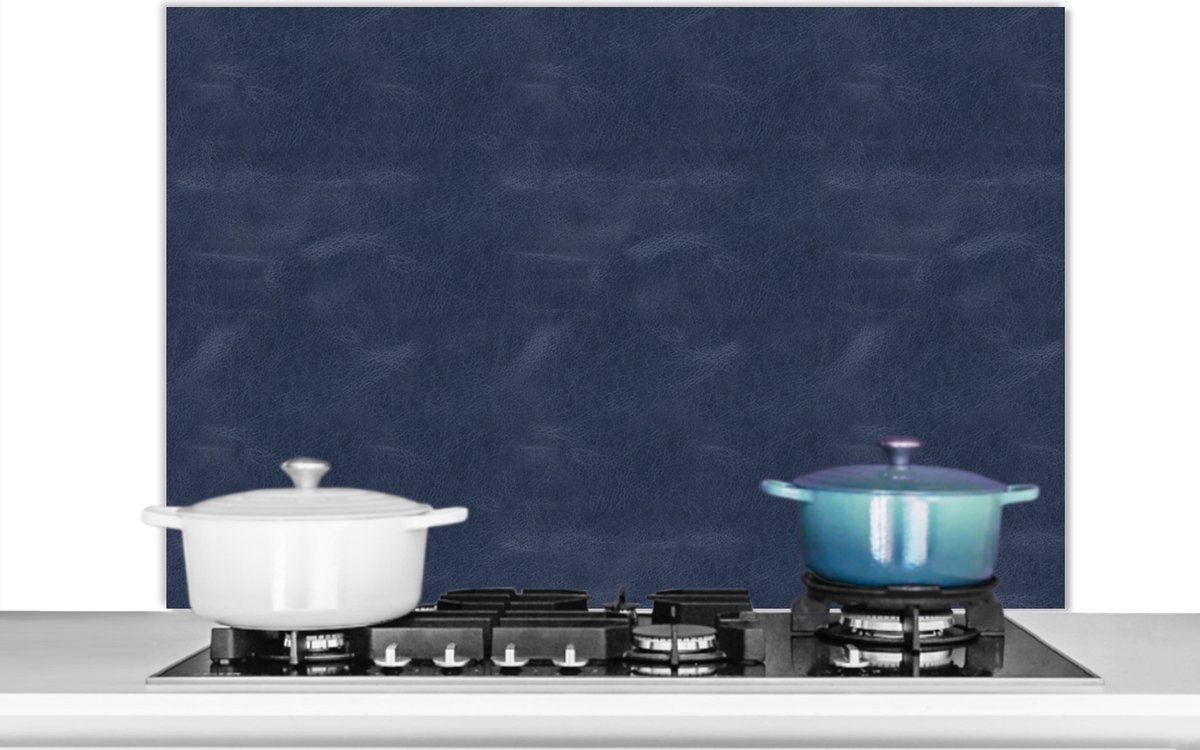 KitchenYeah - Spatscherm - Leer - Blauw - Dierenvel - Dier - 100x65 cm - Spatwand - Achterwand keuken