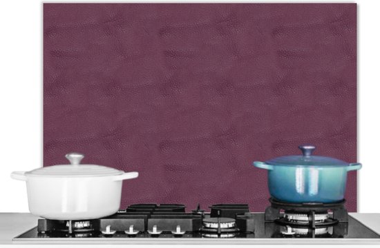 Spatscherm keuken - Achterwand - Leer - Roze - Print - Dierenhuid - Keuken decoratie - 80x55 cm - Spatwand