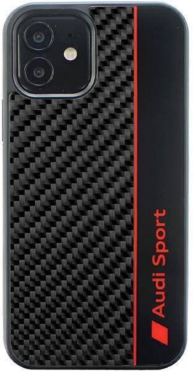 Audi Sport Carbon Fiber Back Case - Geschikt voor Apple iPhone 12/12 Pro (6.1