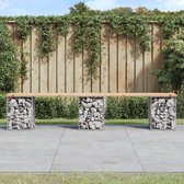 The Living Store Tuinbank - Grenenhout - Gegalvaniseerd staal - 203x31x42 cm - Compact ontwerp