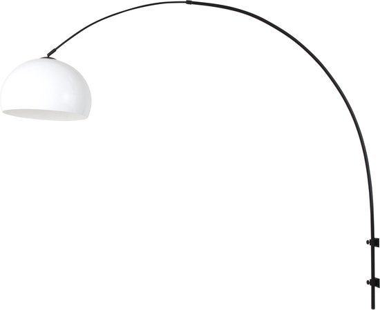 Applique Steinhauer Sparkled Light - arc - abat-jour 40 cm sphère - orientable et extensible - noir avec blanc