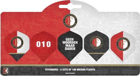 Feyenoord Dartpijlen - Black - 23 gram - Multipack 5 Sets Dart Flights - Dart Shafts - Darts - Cadeau van Feyenoord — afbeelding 2