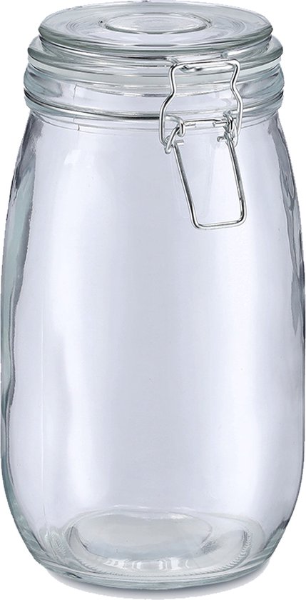 Zeller Weckpot/inmaakpot Alfie - 1.4L - glas - beugelsluiting - D11 x H22 cm