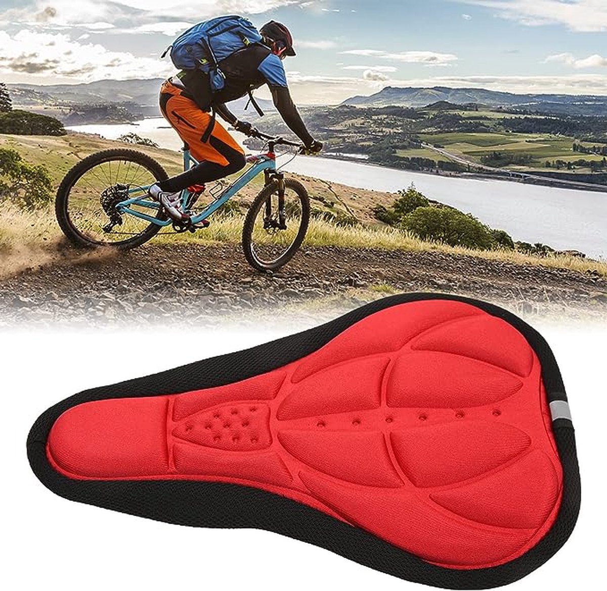 Narimano® Fietsstoelhoes, duurzame en comfortabele zadelspons Premium spons Eenvoudige doe-het-zelf-fietsmontage op fietsen