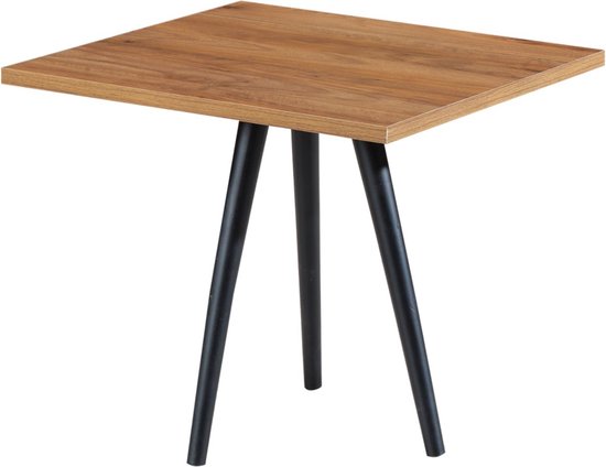 Table basse Edwyna - 50x45x45cm - Couleur Zwart et noyer - Aggloméré - Design Élégant