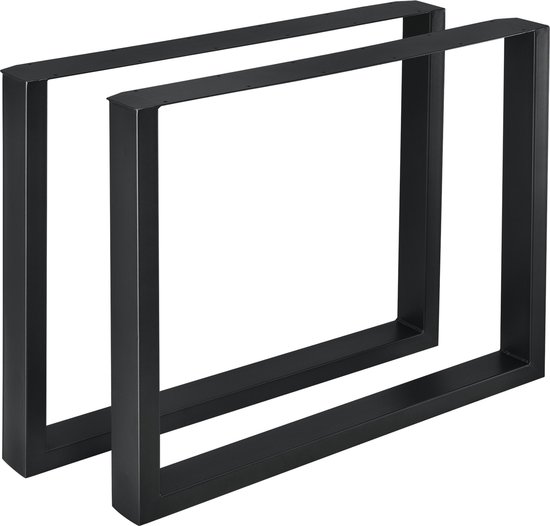 Tafelpoot Shanon - Stalen Onderstel - Set van 2 - U Tafelpoot - 90x72 cm - Zwart