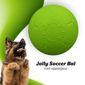 Jolly Pets Jolly Soccer Ball – Honden speelgoed – Hondenbal met appelgeur – Jollyflex stevig kunststof – Drijvend hondenspeeltje – Hondenvoetbal – Hondenspeeltjes voor lang speelplezier – Ø20cm – Groen