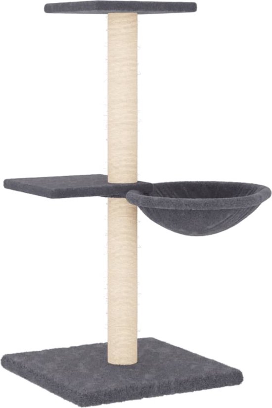 vidaXL Kattenmeubel met sisal krabpalen 96,5 cm crèmekleurig - Krabpaal vidaXL Kattenmeubel met sisal krabpalen 96,5 cm crèmekleurig - Krabpaal