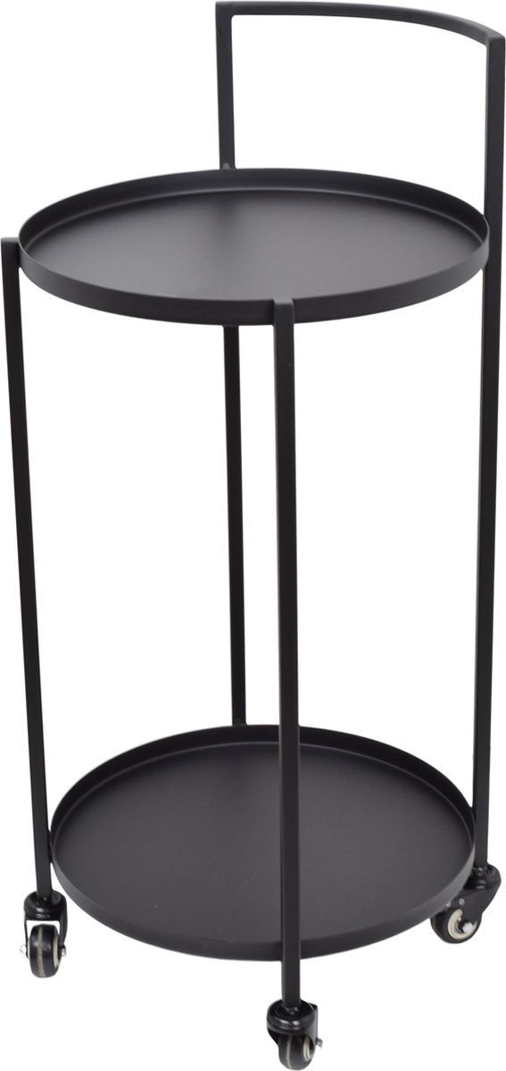Loft42 James Trolley - Bijzettafel - Zwart - Metaal - 86xø39