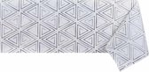 Raved Tafelzeil Driehoek Patroon  140 cm x  230 cm - Wit - PVC - Afwasbaar