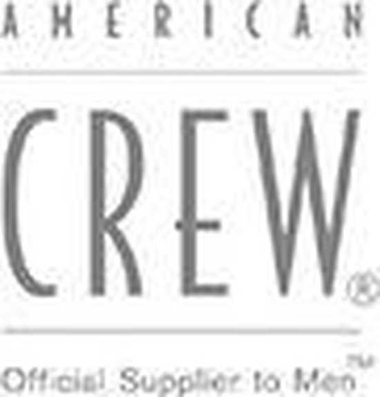 Logo van American Crew, "Official Supplier to Men".