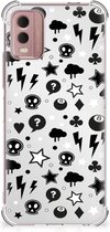 Telefoon Hoesje Nokia C32 Case met transparante rand Silver Punk