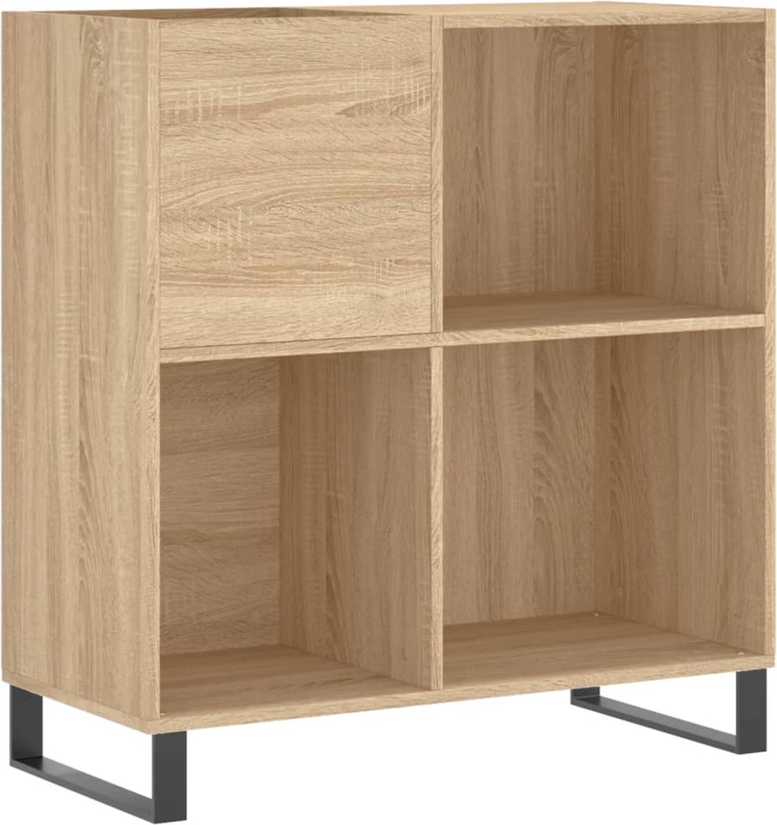 vidaXL - Platenkast - 84,5x38x89 - cm - bewerkt - hout - sonoma - eikenkleurig