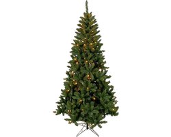 Buxibo Groene PVC Kerstboom op Metalen Standaard - Met 200 LED-licht en 8 lichteffecten - EU-stekker - Metalen Standaard - 1020 Takken - 210cm